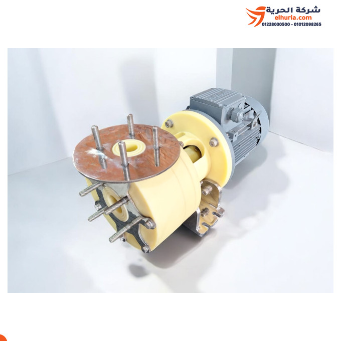 طلمبة نقل أحماض PU-TECH موديل H10-50-40-50 بقدرة 10 حصان | طلمبة طرد مركزي HDPE للتطبيقات الصناعية الثقيلة